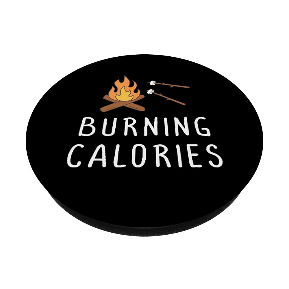 Funny Camping Smores PopSockets - Swappable PopGrip with Burning Calories Campfire Marshmallows Design | Perfect for Outdoor Adventures, Camping Trips & Marshmallow Roasting Parties