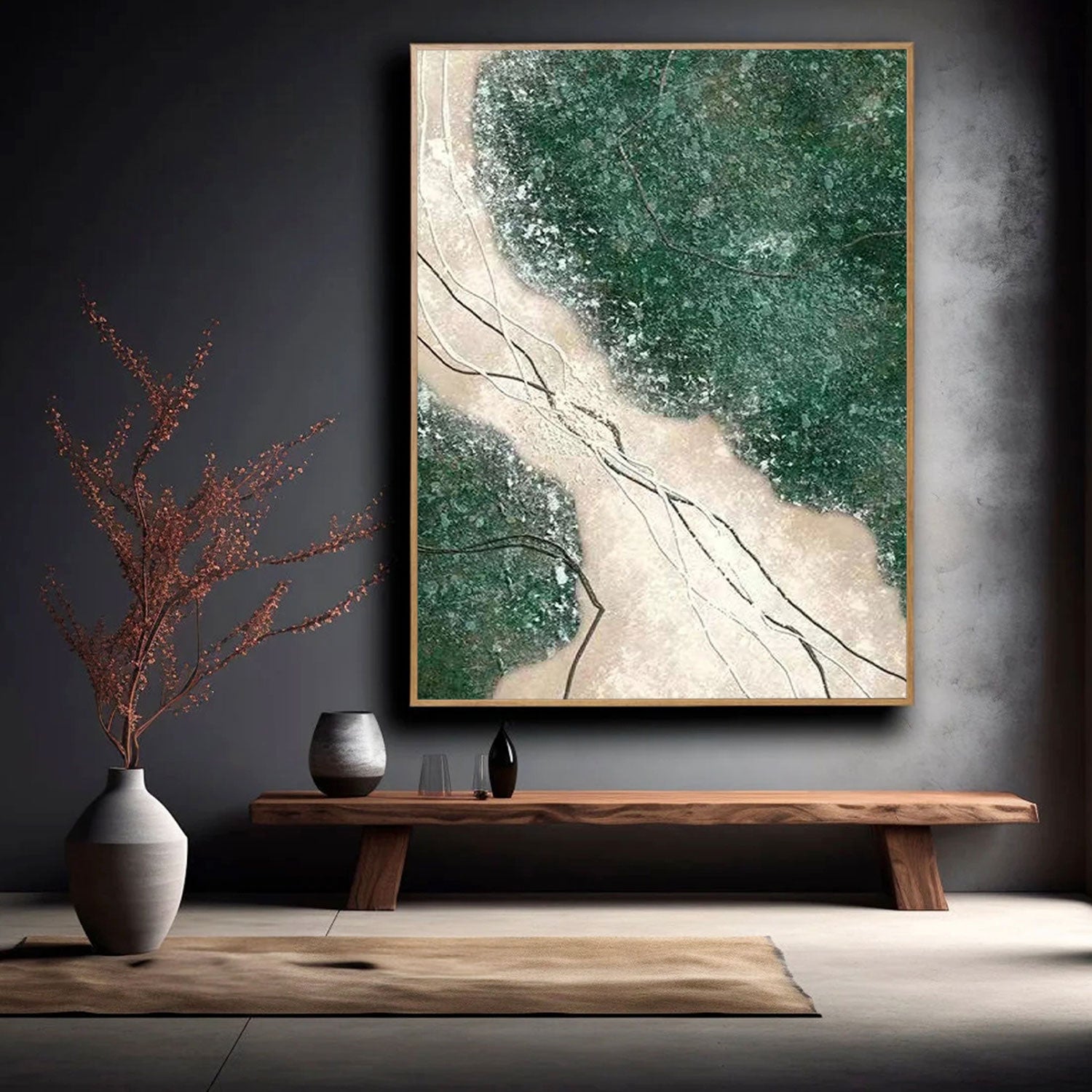 Blue & Green Abstract Wall Art Print #BG004 - Modern Home Decor for Living Room, Bedroom & Office