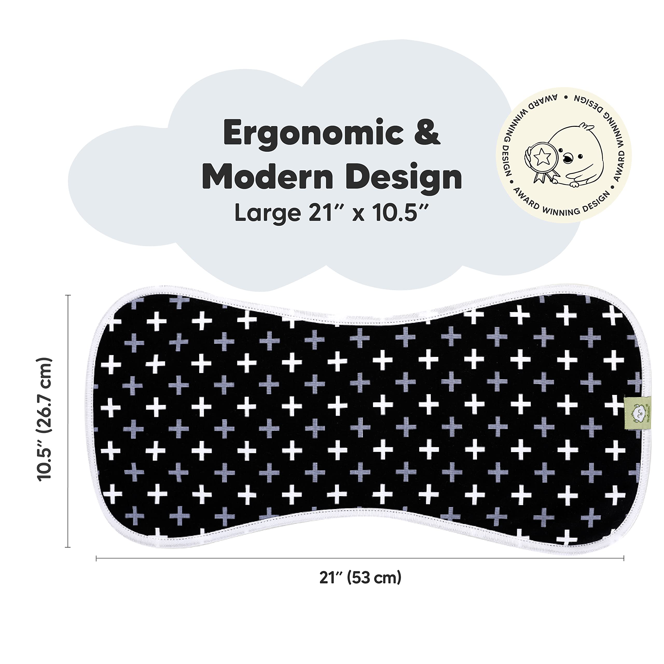 Organic Baby Burp Cloths for Newborns - Soft Cotton Spit-Up Towels & Diaper Caddy Organizer Set - Essential Nursery & Travel Must-Have for Boys & Girls (Classic Gray) - Perfect for Feeding, Diaper Changes & On-the-Go Parenting