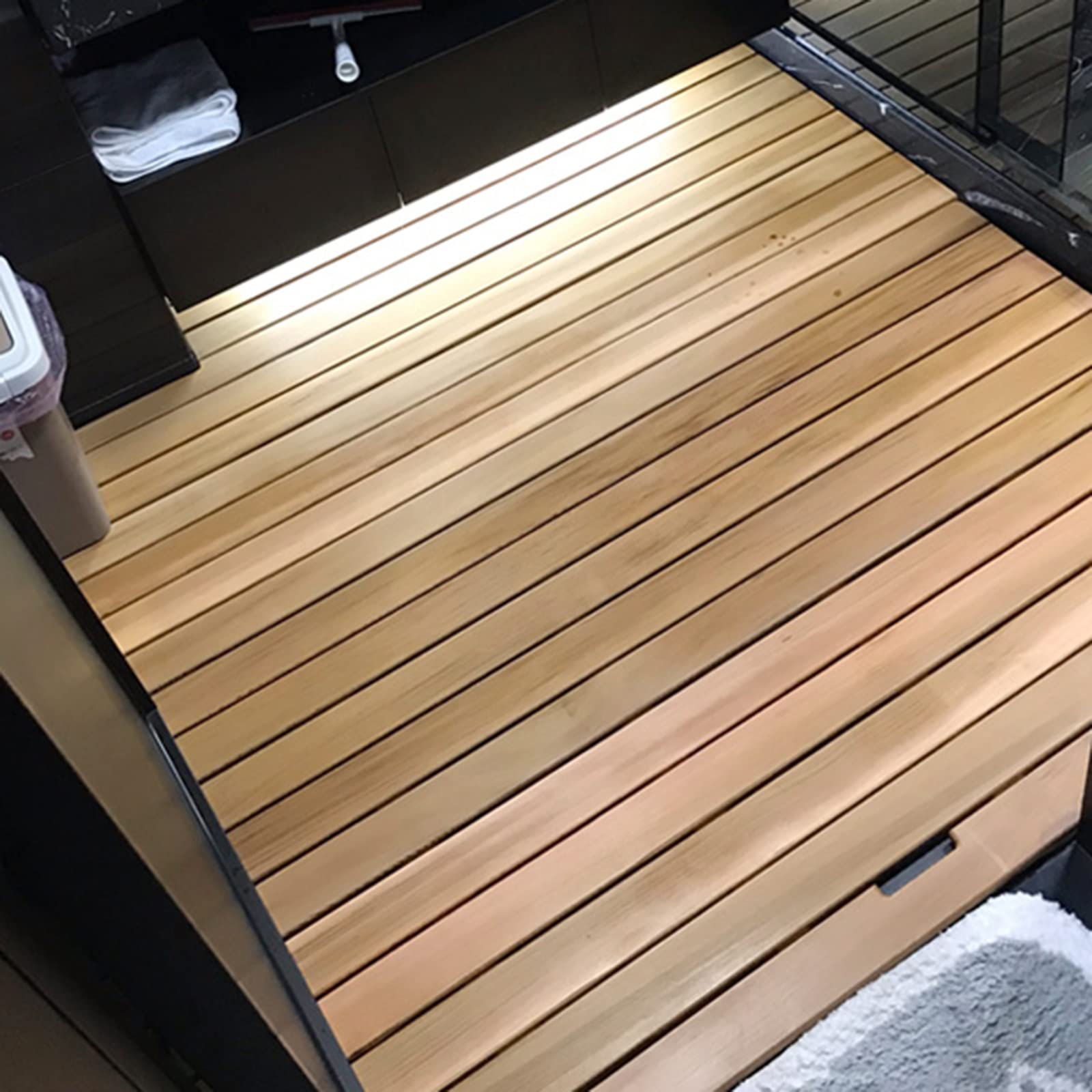 Premium Bamboo Bath Mat - Non-Slip Wooden Duckboard for Bathroom, Shower, Bathtub & Spa - Waterproof Large Floor Mat (30x43in) - Customizable Size - Perfect for Wet Areas, Sauna & Home Decor