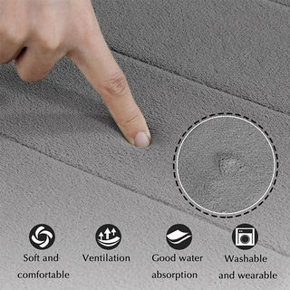 Premium Non-Slip Bath Mat & Kitchen Rug 40x60cm - Super Absorbent Shaggy Memory Foam Bathroom Floor Mat for Wet Areas - Perfect for Bathroom, Shower, Kitchen & Laundry Room Safety