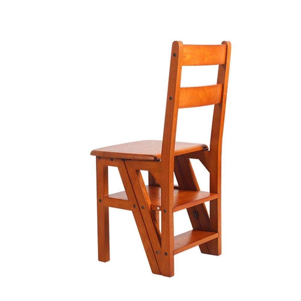 Foldable 4-Step Wooden Step Stool for Home - Indoor Safety Ladder Stool, Flower Stand, Multi-Purpose Climbing Stool (Perfect for Kitchen, Bathroom, Library & Home Decor)