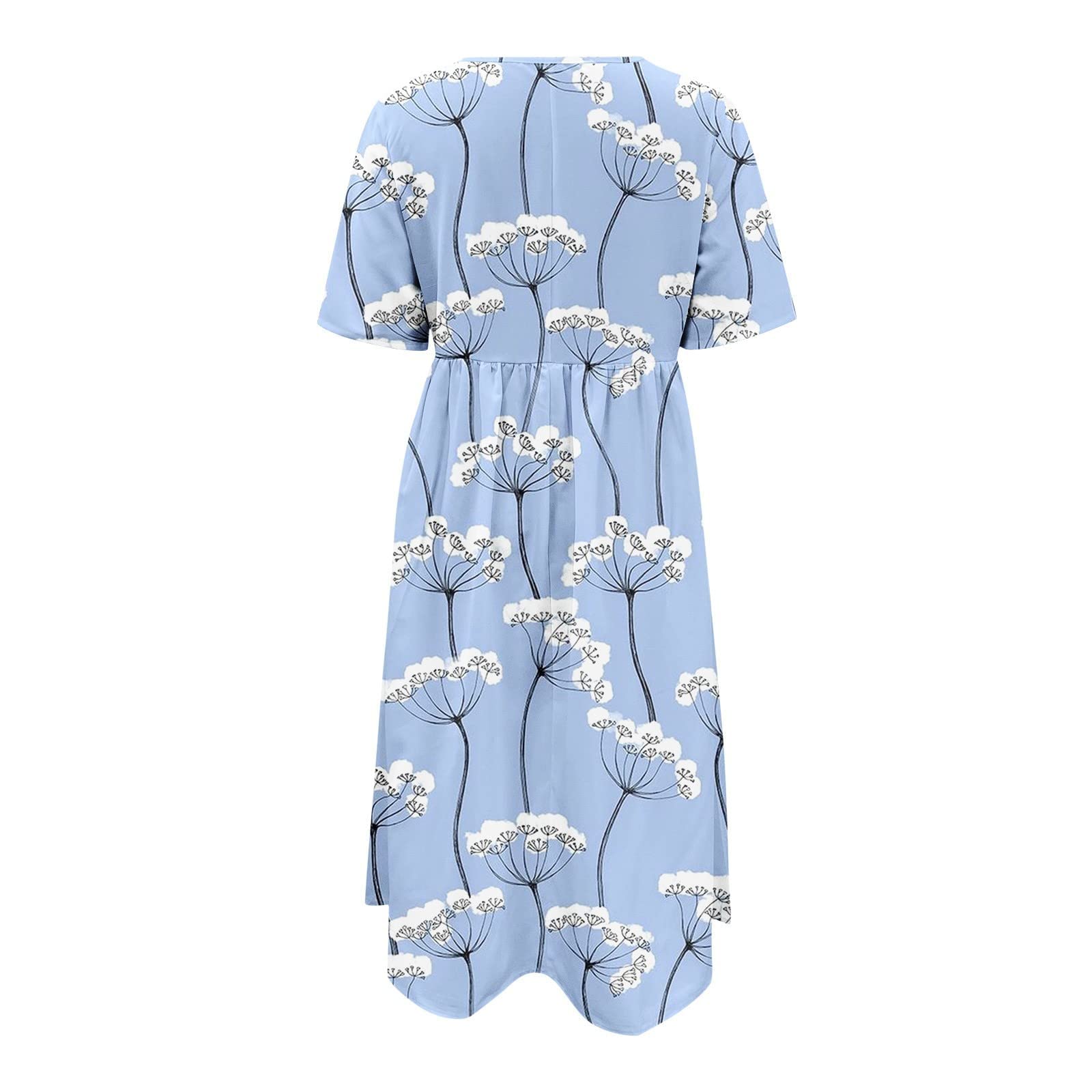 Women's Plus Size Boho Floral Print T-Shirt Dress - Casual Loose Flowy Midi Dress with Pockets for Summer 2025 | Perfect for Beach Outings, Music Festivals and Everyday Comfort Wear