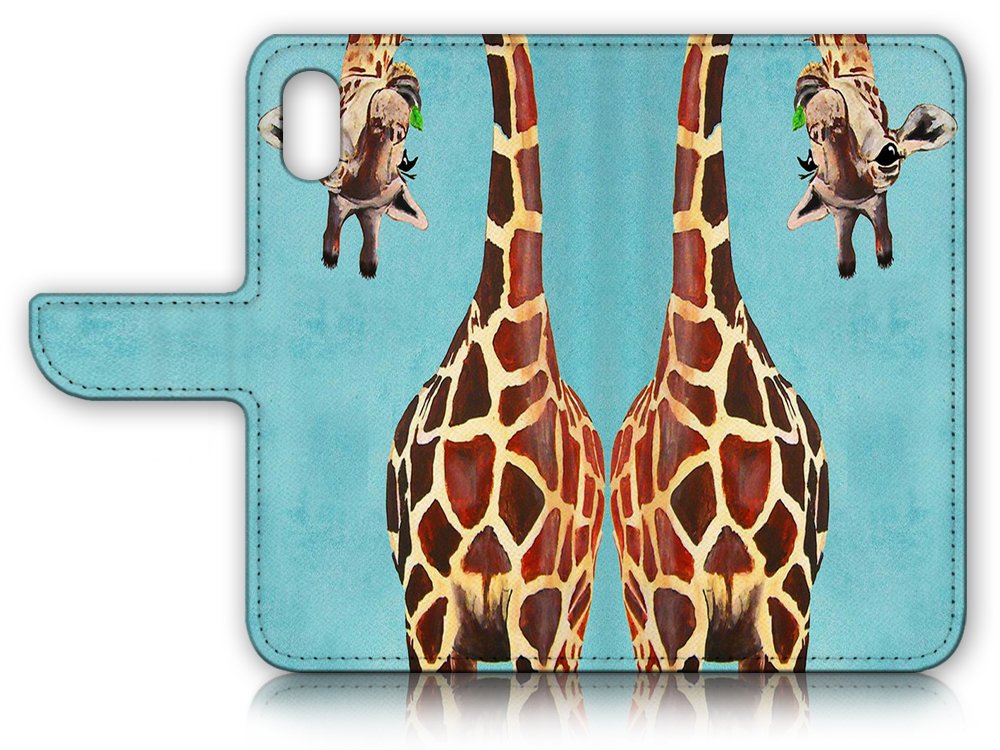 Flip Wallet Case with Screen Protector for iPhone Xs & iPhone X - Premium Leather Card Holder & Protective Cover (A4131 Giraffe Pattern) | Perfect for Everyday Use, Travel & Business Meetings