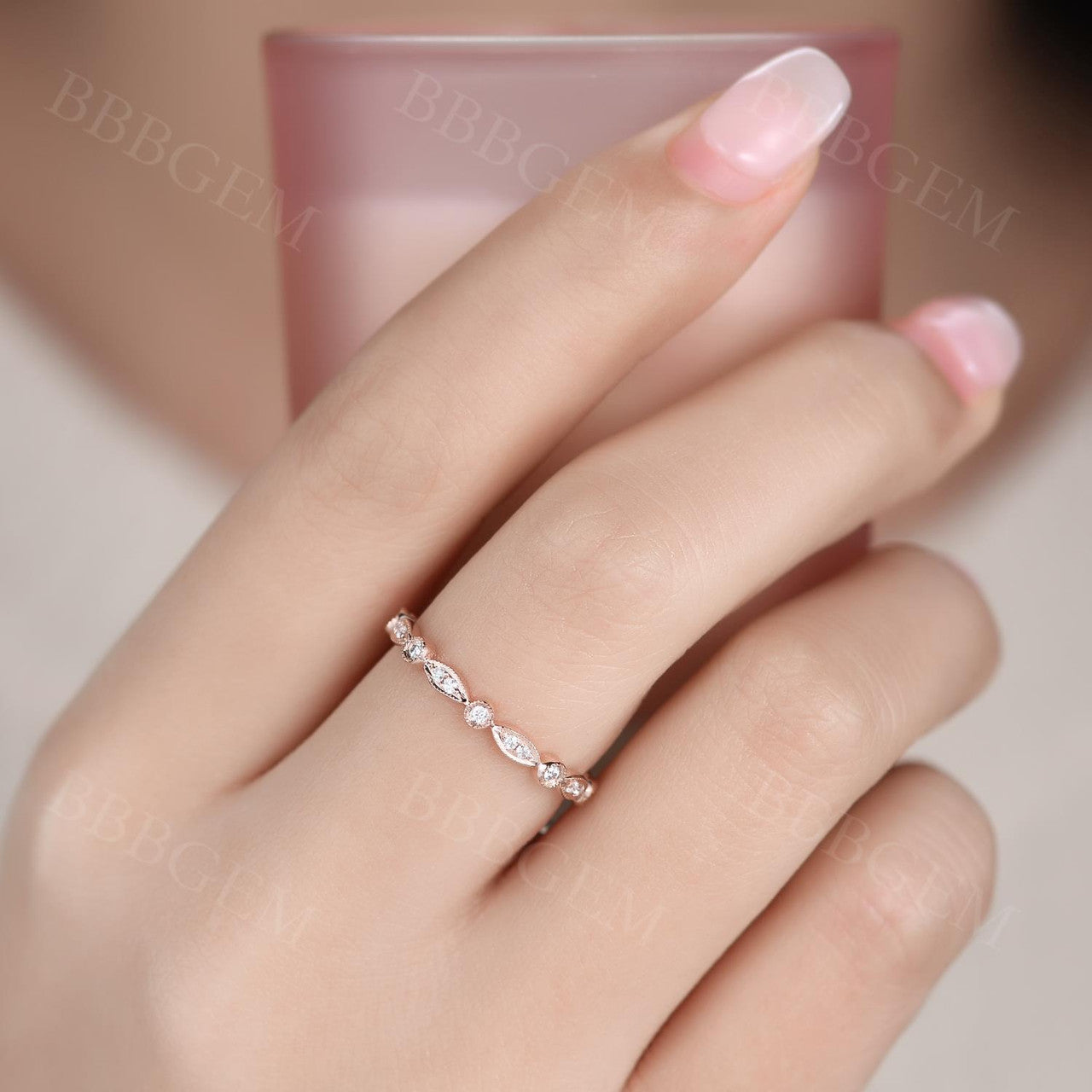 14K White Gold Round Diamond Wedding Ring - Solid Full Eternity Bezel Infinity Stacking Matching Band for Women | Perfect for Engagement, Anniversary, Valentine's Day & Everyday Elegance