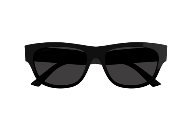 Balenciaga BB0164S 001 Black/Grey Rectangle Polarized Sunglasses for Men - UV Protection, Luxury Fashion Shades for Driving, Beach & Outdoor Activities