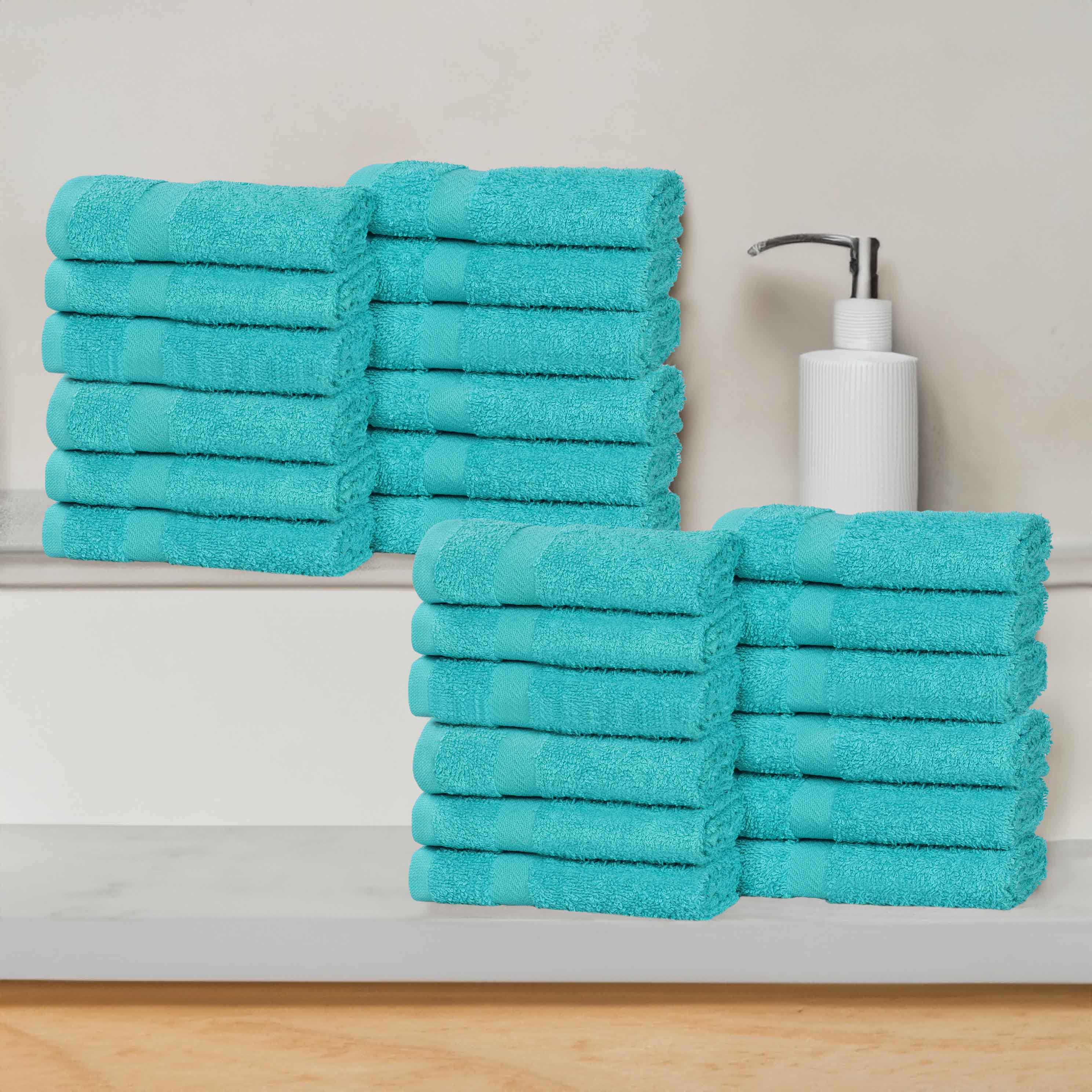 Franklin 100% Cotton Eco-Friendly 24-Piece Face Towel Set | Soft Absorbent Washcloths for Spa, Gym, Travel & Daily Skincare | Hypoallergenic Bath Towels