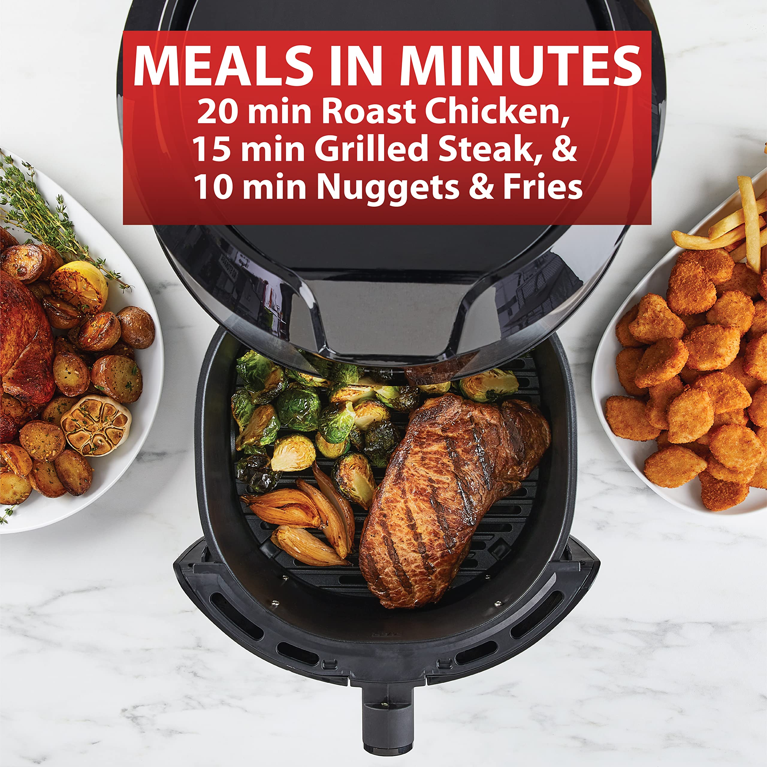T-fal Easy Fry XXL 5.9 Quart Air Fryer & Grill Combo - One-Touch Digital Screen, 8 Preset Programs, Black Stainless Steel - Perfect for Healthy Cooking, Family Meals & Quick Weeknight Dinners