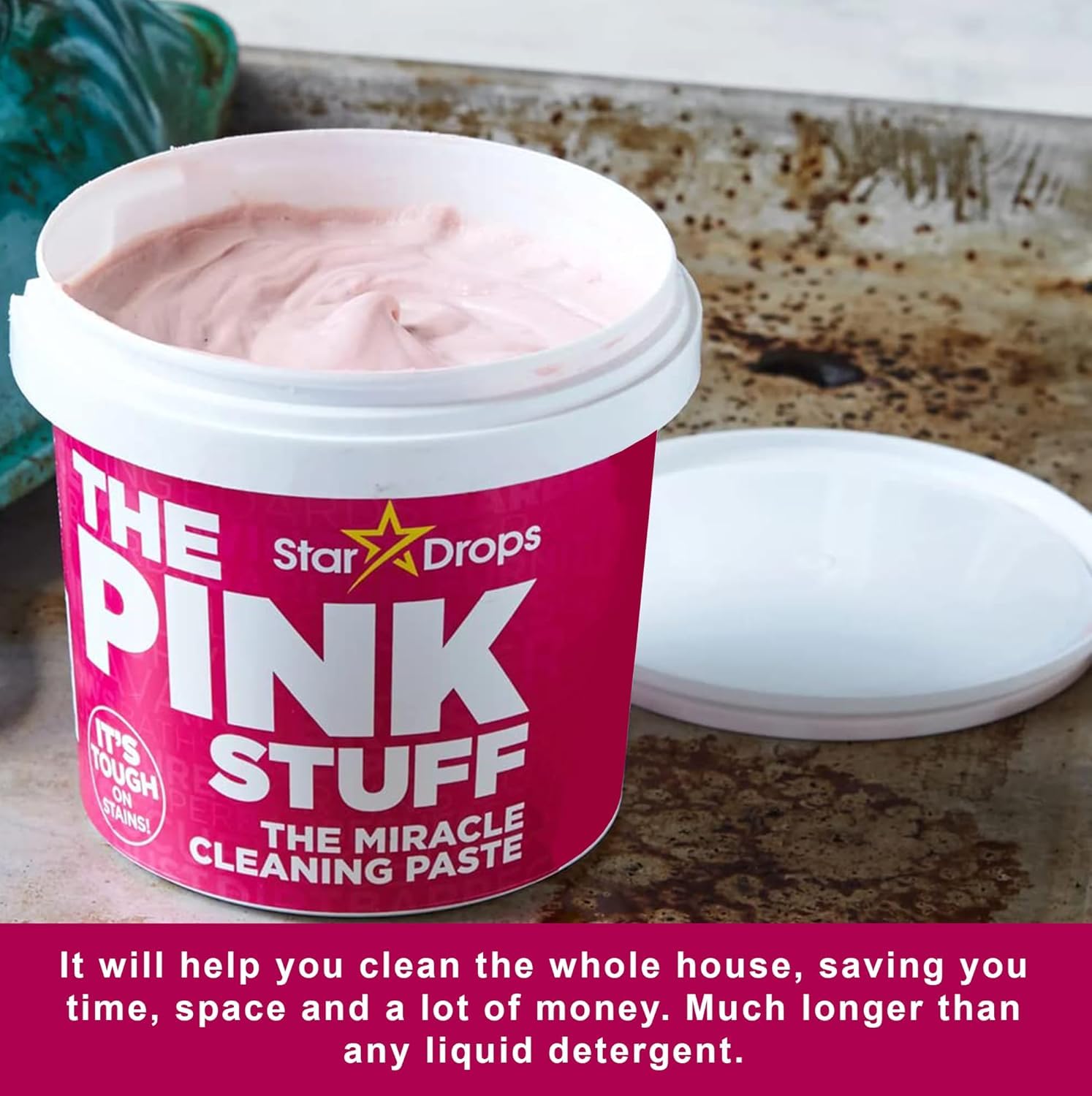 Stardrops The Pink Stuff Miracle All-Purpose Cleaning Paste - Heavy Duty Stain Remover for Kitchen, Bathroom & Home - 3 Pack (International Version) - Perfect for Ovens, Grills, Tiles & More