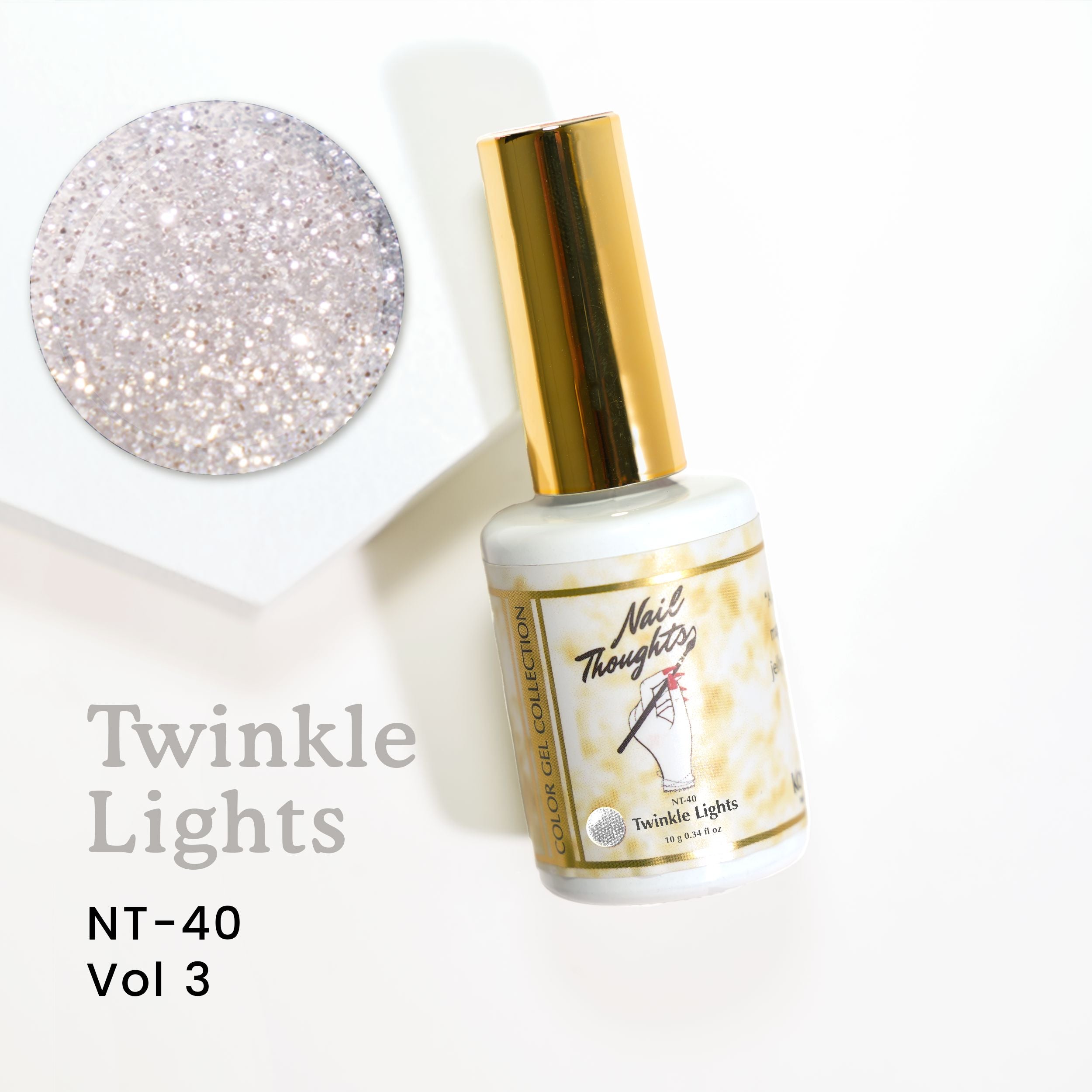 NT 40 Twinkle Lights Gel Nail Polish Set - Long Lasting Glitter Nail Art Kit for Manicure & Pedicure | Perfect for Holidays, Parties & Special Occasions