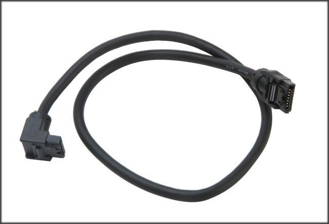 OKGear 18-Inch Black Premium SATA III Cable 6Gbps Straight to Right Angle with Latch - High-Speed Data Transfer for PC, Laptop, and Server Upgrades