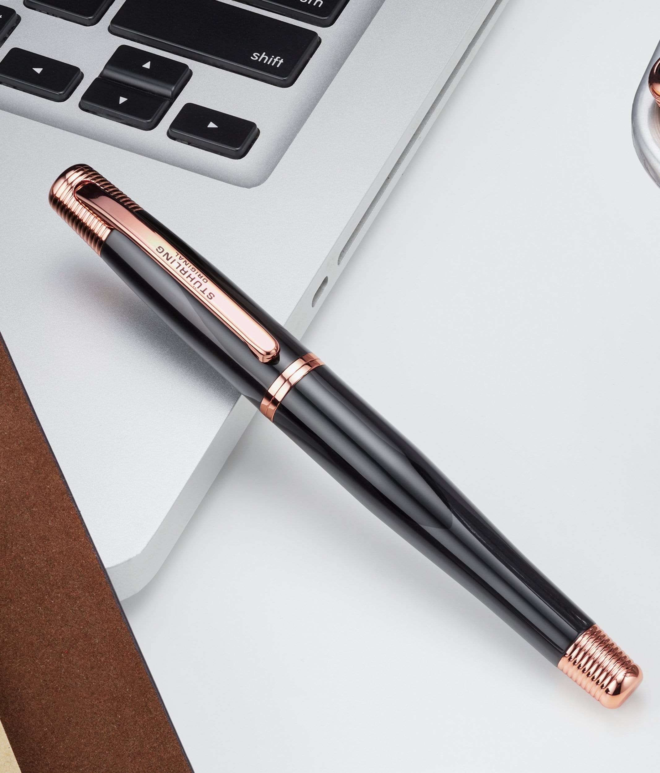 Luciano 371B.04 & Audrey 3945.1 Luxury Pen Set with Signature Fountain Pen and Stud Earrings - Perfect Gift for Graduation, Anniversary & Business Professionals