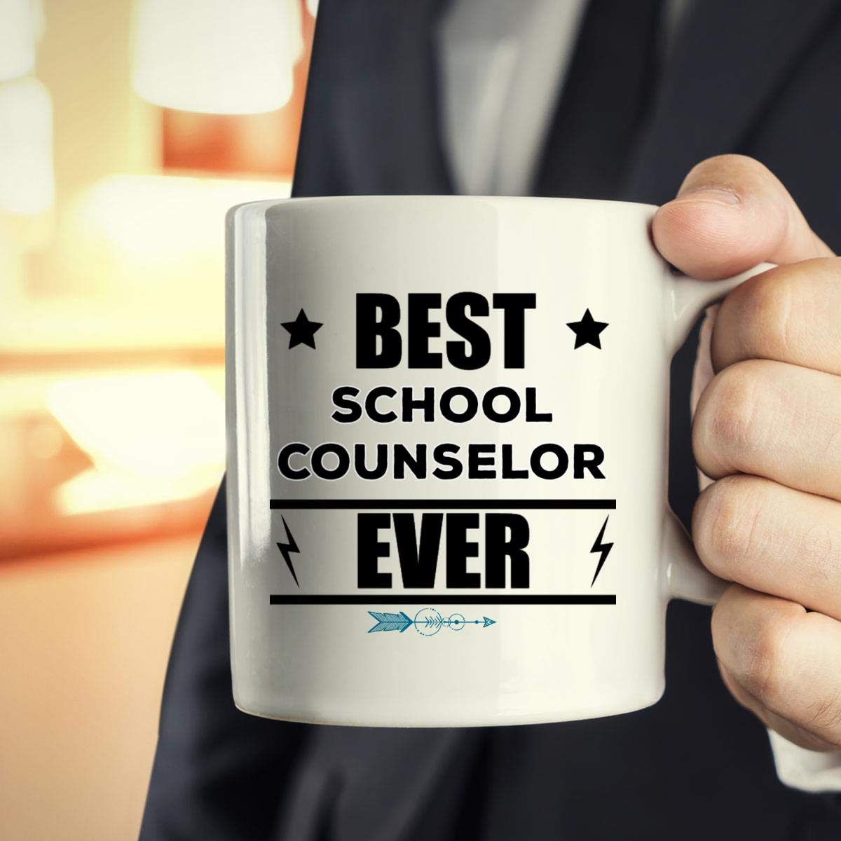 Best Greatest School Counselor Ever Mug - Inspirational Coffee Cup for Advisors, Mentors & Teachers - Perfect Gift for Men, Women & Coworkers - Ideal for Office, Classroom & Home Use