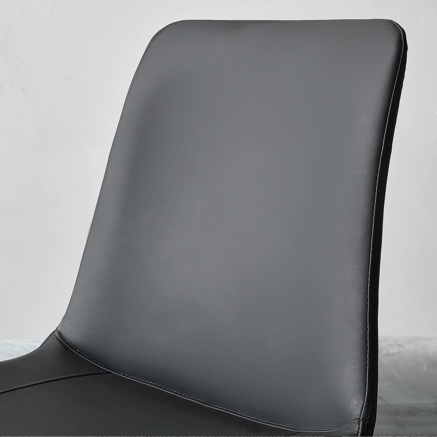 Set of 4 Black Faux Leather Dining Chairs - Mid Century Modern Kitchen Chairs with Sturdy Metal Legs for Dining Room, Restaurant & Living Room - Perfect for Home Decor, Office Meetings and Family Gatherings