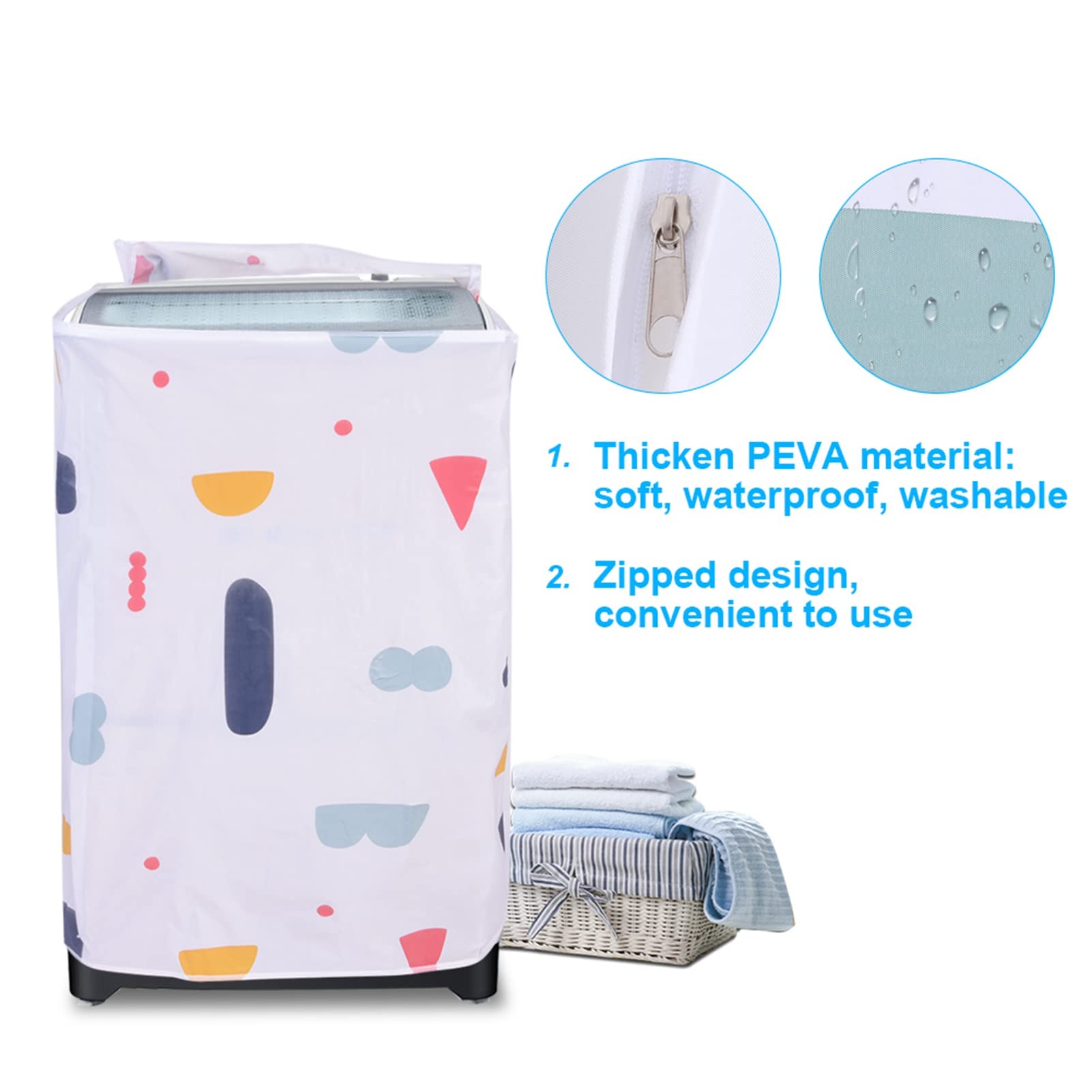 Top Load Washing Machine Cover - Waterproof & Durable Laundry Dryer Protector for Indoor & Outdoor Use - Perfect for Basement, Garage, or Patio Washing Machines
