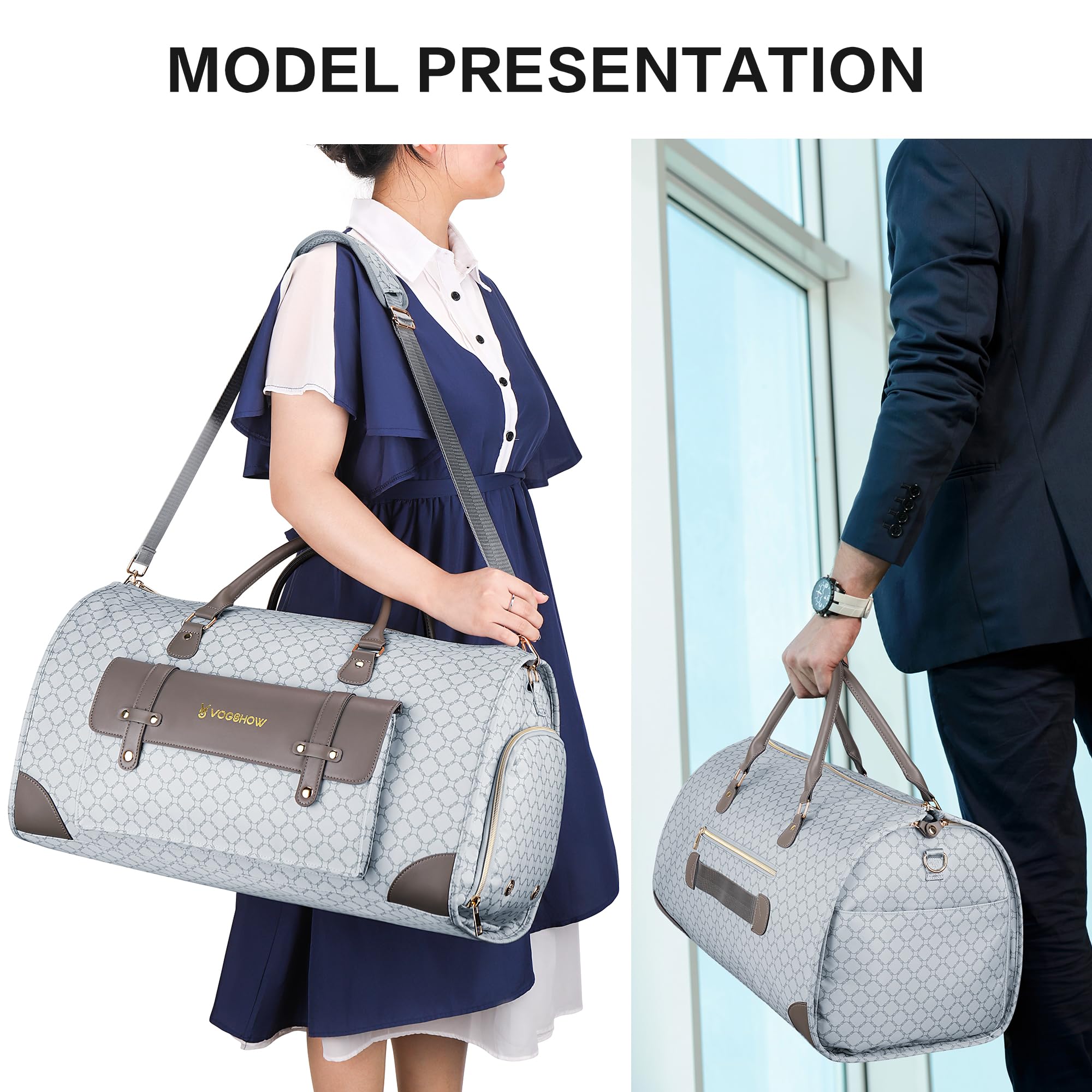 2-in-1 Waterproof Convertible Garment Bag with Shoe Compartment & Toiletry Bag - Carry On Travel Garment Duffle for Men & Women - Perfect for Business Trips, Weddings, and Airplane Travel