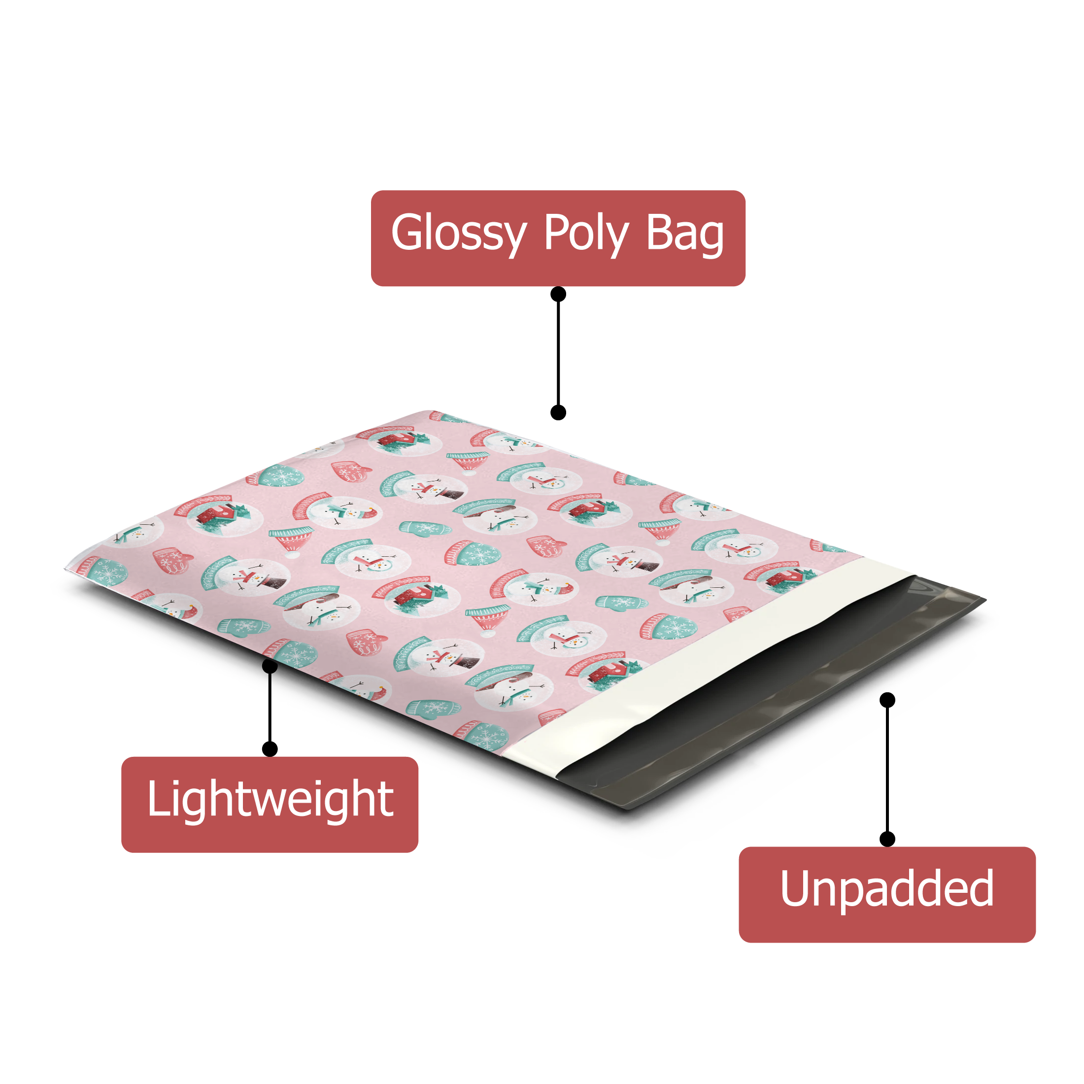 12x15 Premium Printed Snow Globe Poly Mailers - Waterproof Shipping Envelopes for Ecommerce, Gift Bags & Holiday Packaging (Set of 50) - Perfect for Christmas Decorations, Wedding Favors & Small Business Shipping