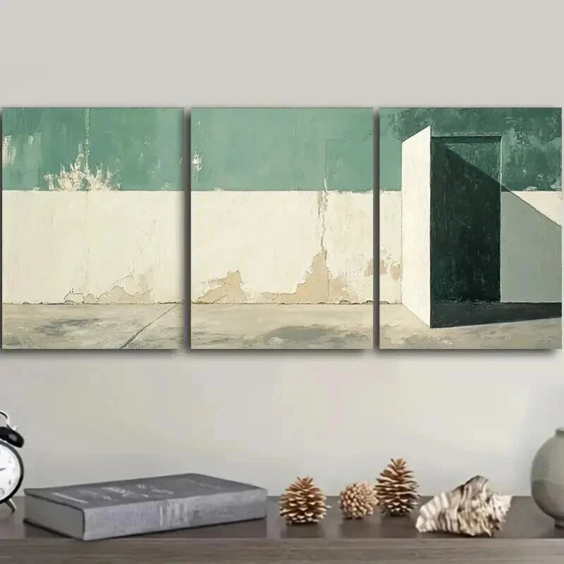 3-Piece Green and White Wall Art Set - Framed Canvas Paintings 50x70cm | High Quality Print | 100% Australian Made | Ready to Hang | Perfect for Living Room, Bedroom & Office Decor