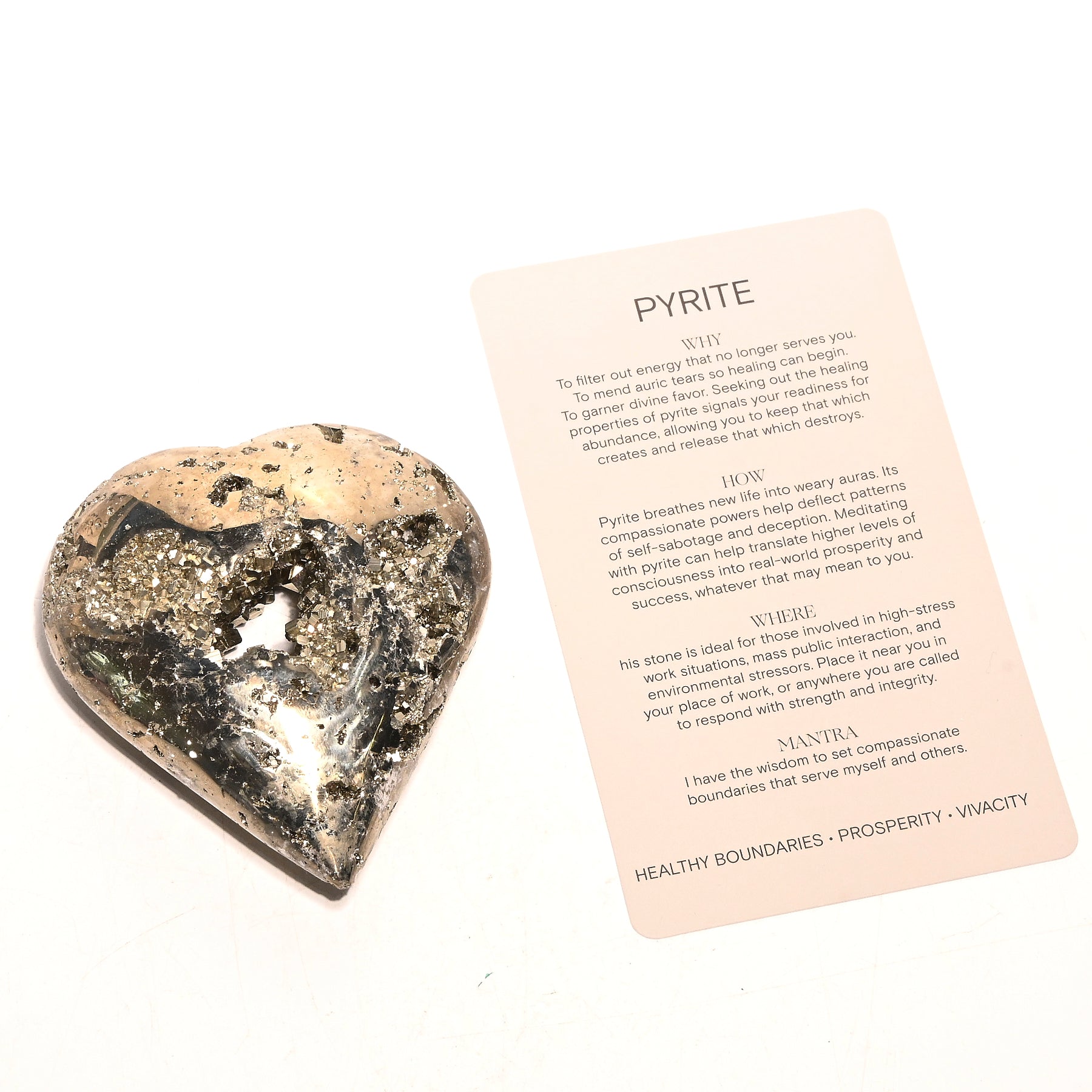 Pyrite Heart Necklace - Natural Pyrite Gemstone Jewelry for Women - Perfect for Everyday Wear, Gifts & Spiritual Healing