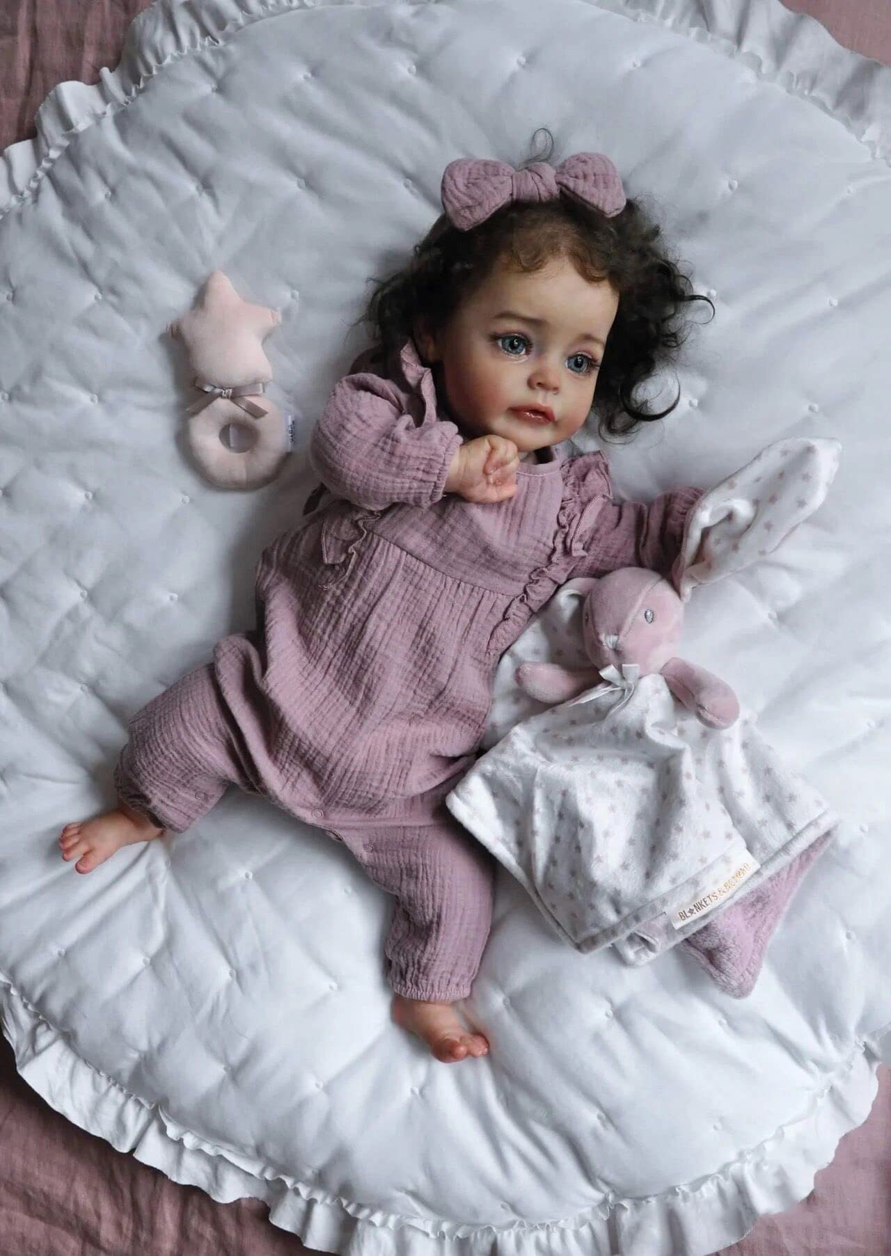 24 Inch Realistic Reborn Baby Doll Girl - Full Body Silicone with 3D Veins & Hand-Implanted Hair - Waterproof Lifelike Baby Doll with Outfit - Perfect for Collectors, Photography Props, and Therapy Use