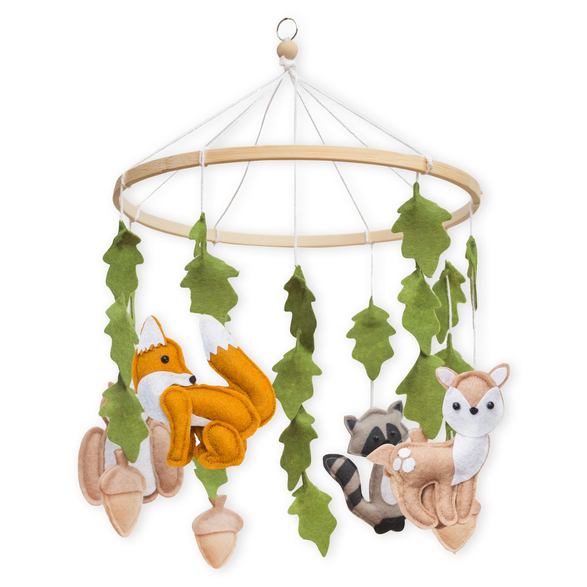 Woodland Baby Mobile for Crib - Handcrafted Wooden Nursery Mobile with Forest Animals - Gender Neutral Nursery Decor for Boys & Girls - Perfect for Baby Showers, Newborn Gifts & Nursery Room Decor