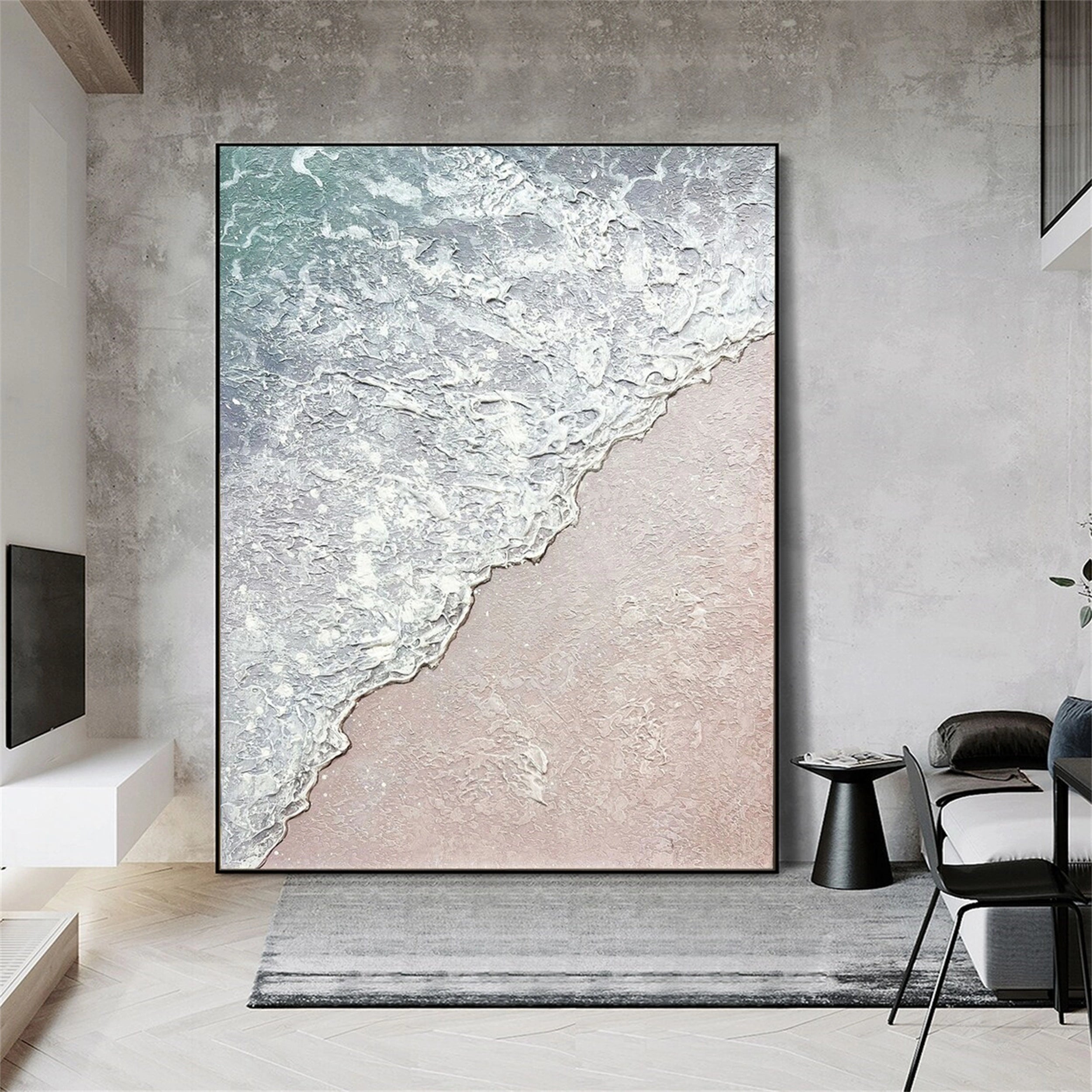 Ocean and Sky Painting #OS 086 - Handmade Canvas Wall Art for Home & Office Decor - Perfect for Living Room, Bedroom, or Office Wall Decor