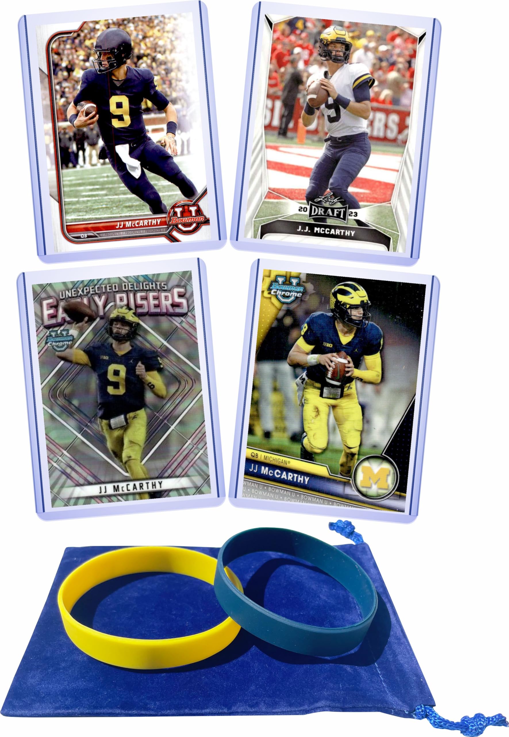 JJ McCarthy #4 Michigan Wolverines Football Cards Gift Pack - Collectible Trading Cards for Fans, Gifts & Memorabilia (Game Day, Display, Trading)