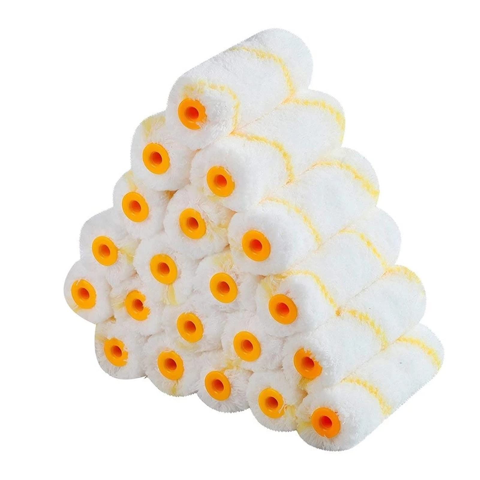 20Pcs 4 Inch Paint Roller Covers - Premium Wall Painting Brush Roller Tools for Home Decoration & DIY Projects - Yellow 4 Inch Paint Supplies for Smooth Finish on Walls, Ceilings & Furniture
