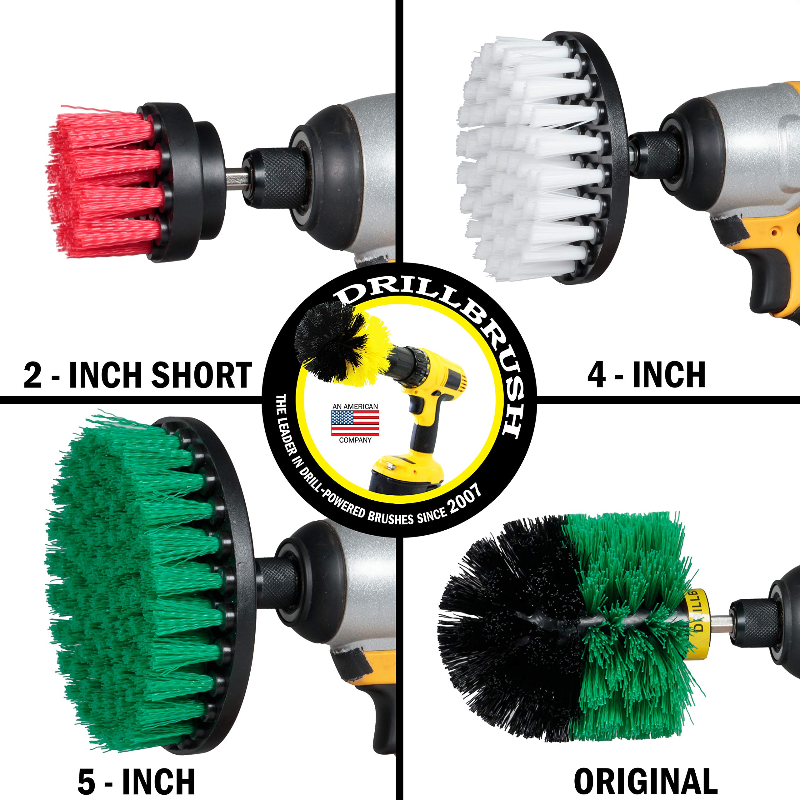 Best Drill Brush Cleaning Kit for Kitchen, Oven, Stove & Cast Iron Skillet - Heavy Duty Scrub Brush for Bathroom, Shower & Grout Cleaning - Multi-Surface Spin Brush for Bird Bath & Garden Statues - Perfect for Deep Cleaning and Stain Removal