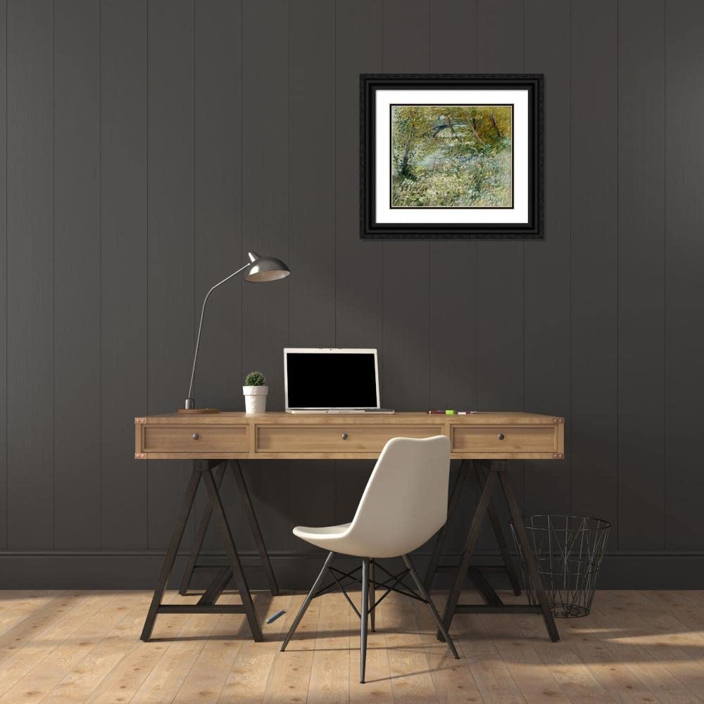 Vincent Van Gogh River Bank in Springtime Art Print - 23x20 Black Ornate Framed & Double Matted Museum Quality Reproduction (1887) | Perfect for Home Decor, Office Wall Art & Gift Giving