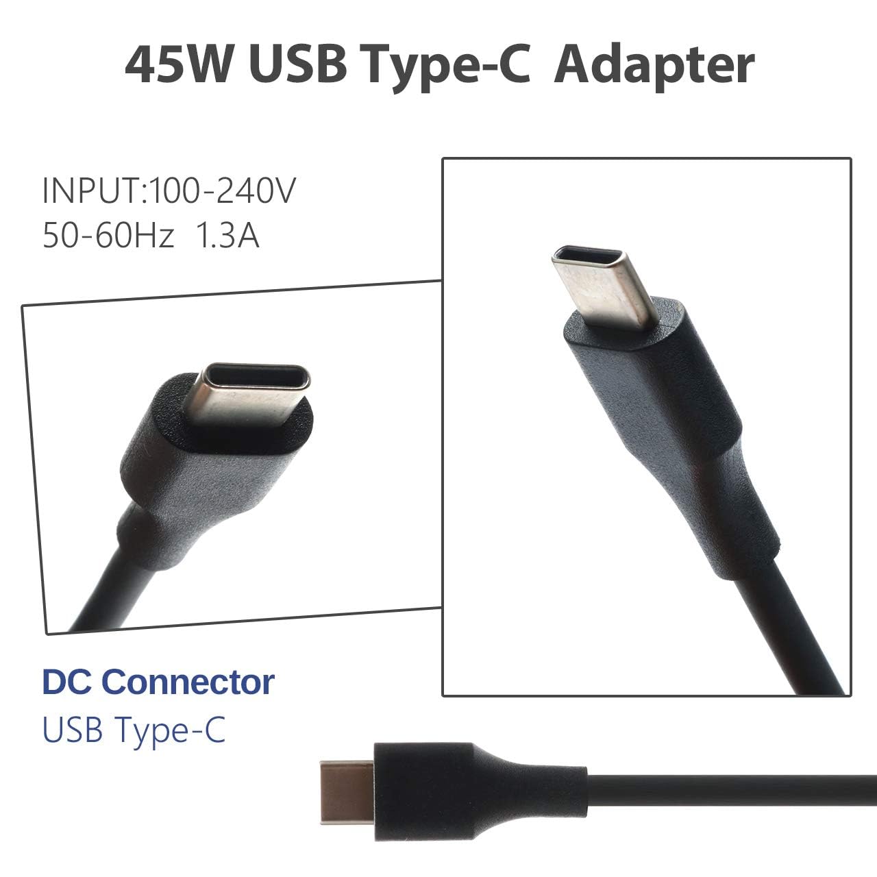 45W USB C Laptop Charger for HP Chromebook 11/11A/13/14/14A/G5/X360 & 14-ca Series - Fast Charging Power Adapter for Home, Office & Travel Use