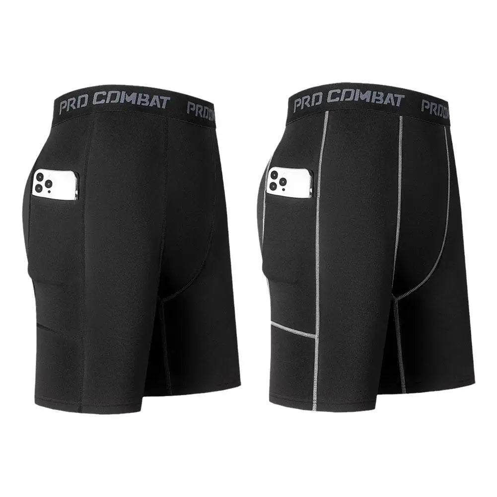 Men's Compression Shorts - Gym Workout & Sports Base Layer Tights for Running, Training & Active Wear