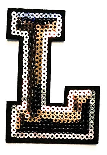 Black Sequins Letter L