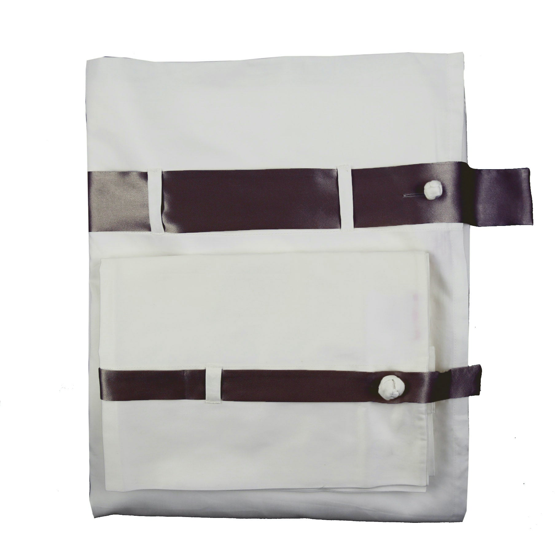 Luxury 100% Cotton Sheet Set with Silk Band Trim - Soft Breathable Bedding for Comfortable Sleep - Perfect for Master Bedroom, Guest Room & Hotel Use