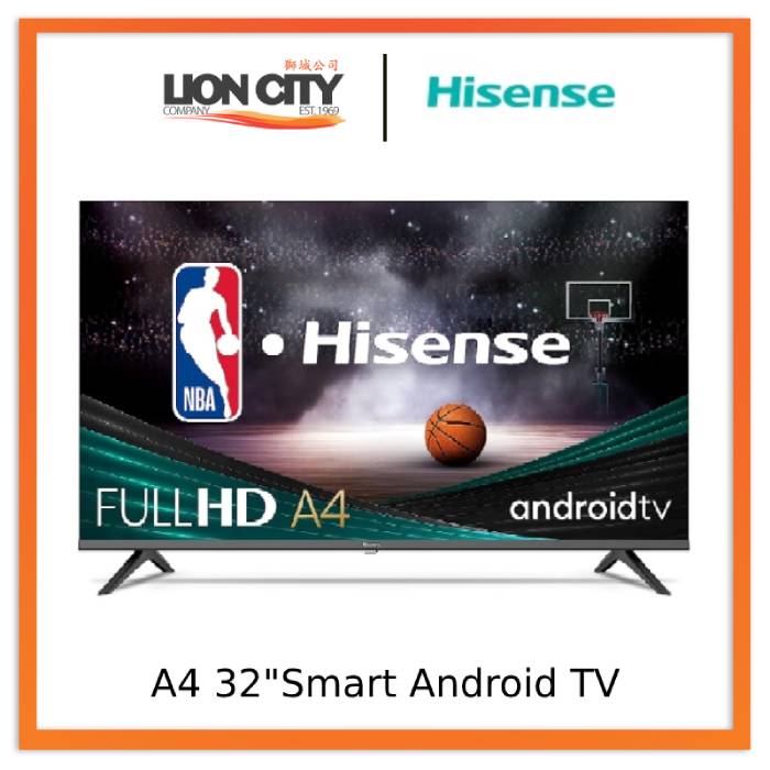 Hisense A4 32 Inch Smart Android TV with HD Streaming, Built-in WiFi, Voice Control - Perfect for Living Room, Bedroom & Small Spaces