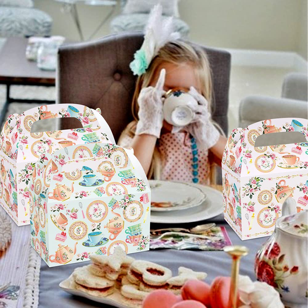 12 PCS Tea Party Favor Boxes - Elegant Tea Party Supplies for Bridal Showers, Baby Showers & Birthday Parties - Perfect for Afternoon Tea, Garden Parties & Special Celebrations