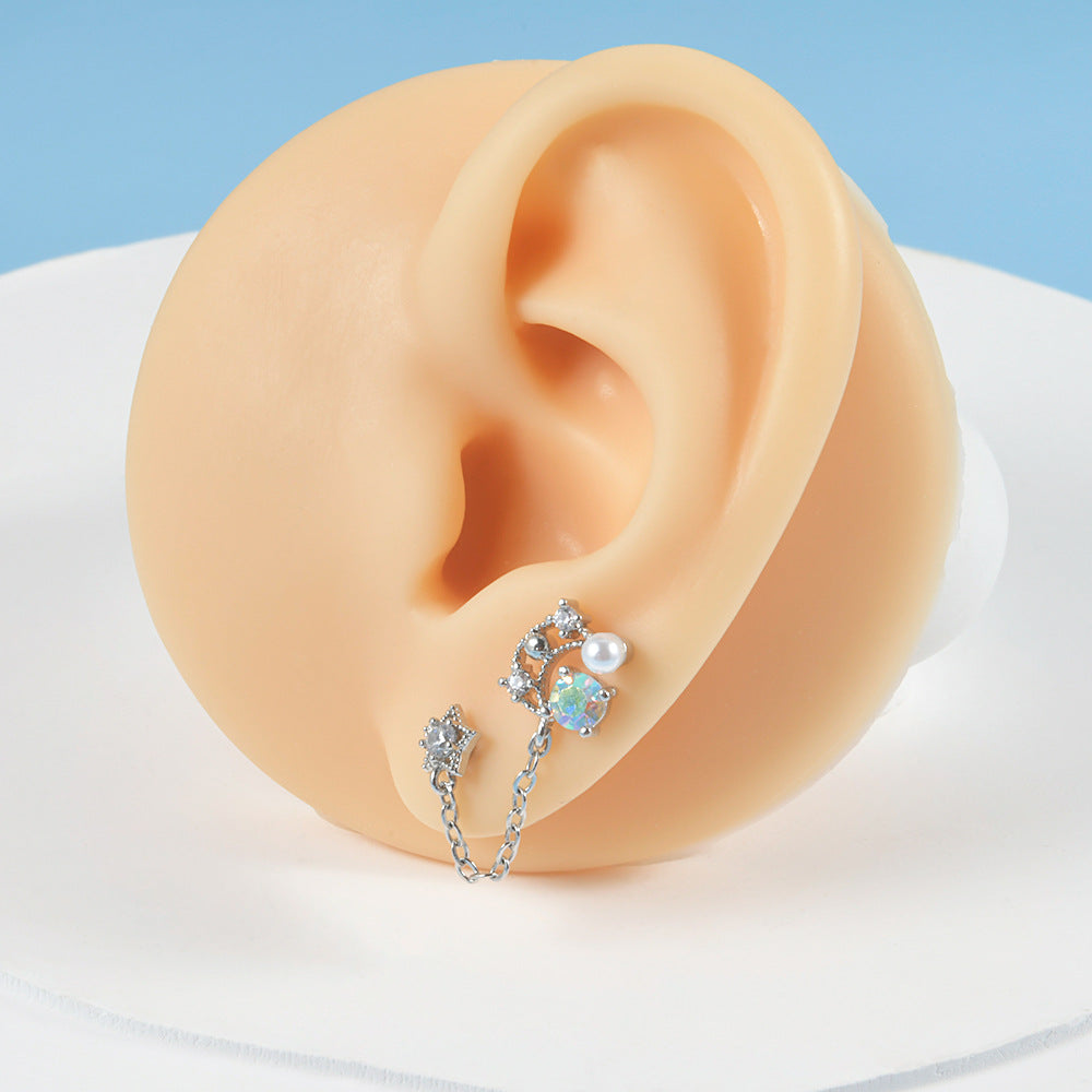 20G Cross Cartilage Two Hole Helix Stud Earrings for Women - Stainless Steel Body Jewelry for Tragus, Helix, or Ear Piercing | HSPJ317 | Perfect for Everyday Wear, Parties & Gifting