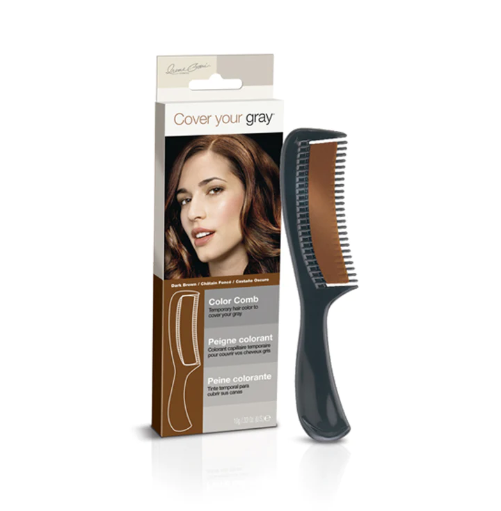 Dark Brown Hair Color Comb for Gray Coverage - Perfect for At-Home Hair Coloring & Touch-Ups