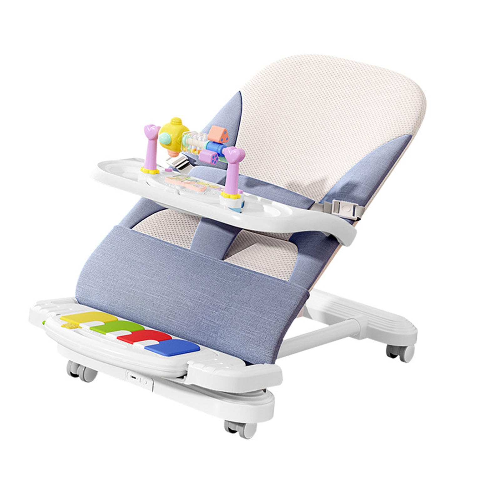 Baby Rocking Chair with Removable Food Tray, Universal Wheels & Musical Foot Piano - Perfect for Nursery, Playtime & Feeding - Safe & Comfortable Infant Rocker for Newborns & Toddlers