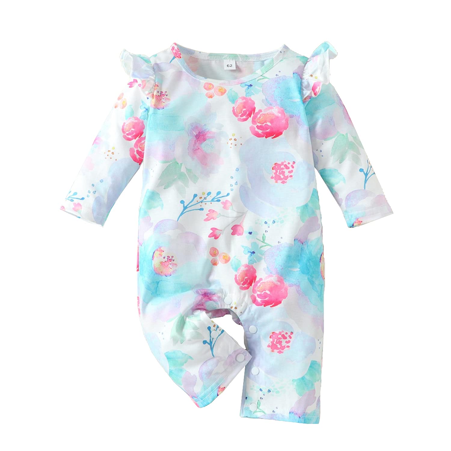 Jojobaby Newborn Baby Girl Clothes - Cute Floral Long Sleeve Romper Jumpsuit for Infant Girls | Perfect for Photoshoots, Playdates & Special Occasions