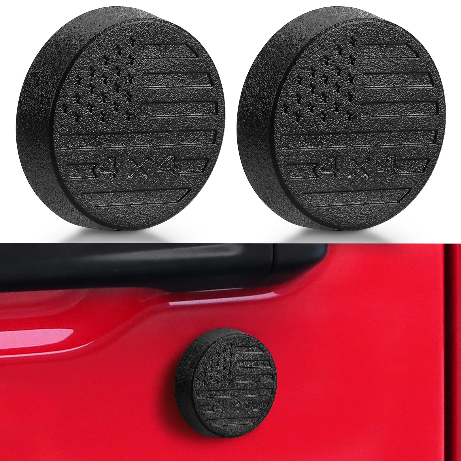2018-2025 Jeep Wrangler JL & Gladiator JT Front Door Keyhole Covers - Heavy Duty Magnetic Lock Protectors | Rustproof & Anti-Theft Accessories | Perfect for Off-Roading & Urban Driving