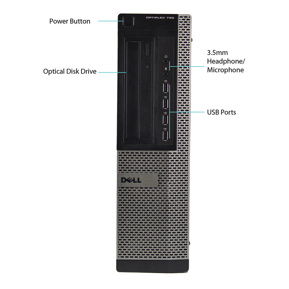 Dell Optiplex 790 DT SFF Desktop Computer - Intel Core i3-2120 3.30GHz, 8GB DDR3 RAM, 1TB HDD, Windows 10 Pro 64-Bit - Ideal for Home Office, Business & Everyday Computing