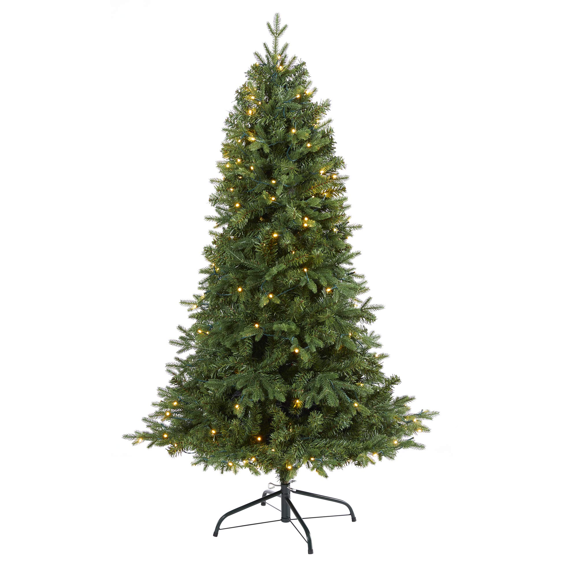 Nearly Natural 5ft Vermont Fir Artificial Christmas Tree with 150 Clear LED Lights - Perfect for Home, Office & Holiday Decorations