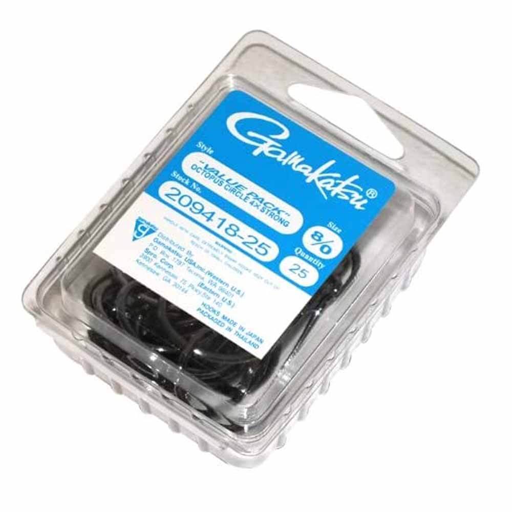 Gamakatsu Octopus Hook Offset 4X Strong 25 Pack - Premium Saltwater Fishing Hooks for Squid, Octopus and Bottom Fishing
