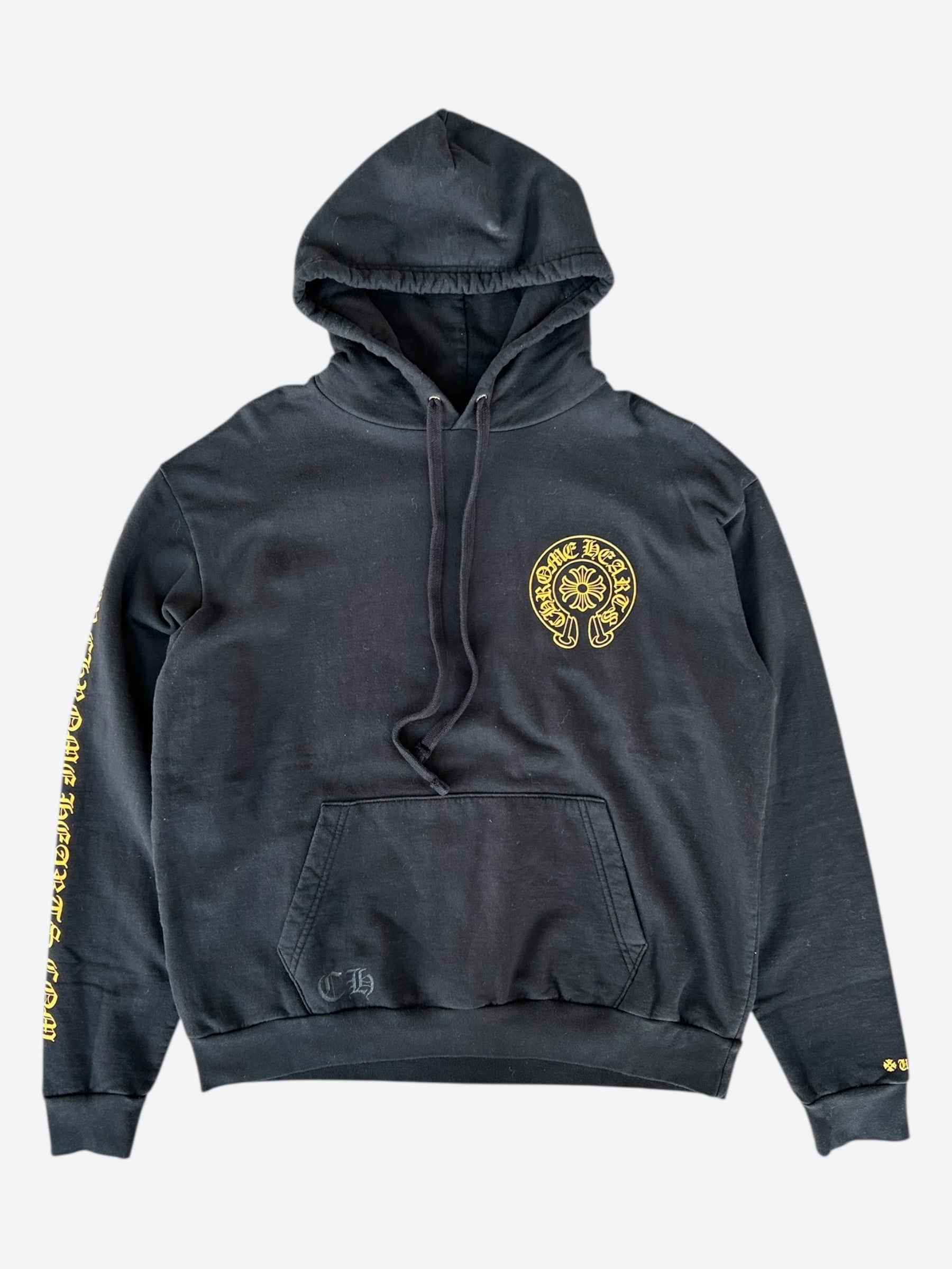 Chrome Hearts Black & Yellow Exclusive Horseshoe Logo Hoodie | Streetwear Fashion for Men & Women | Perfect for Casual Outfits and Urban Style
