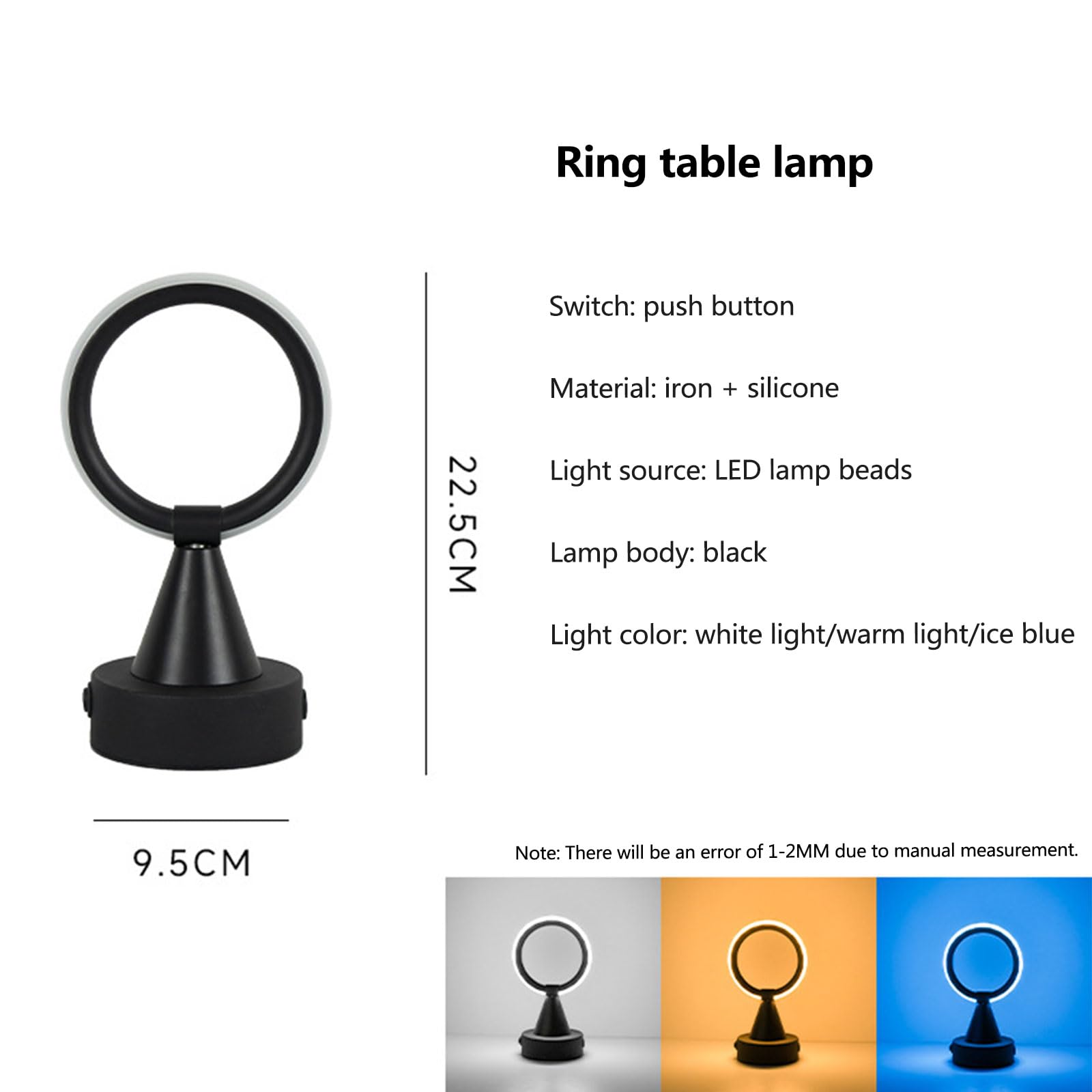 Modern LED Rechargeable Night Light - Ice Blue Desk Lamp for Bedroom, Study, Coffee Shop & Restaurant Decor | Warm Ambient Lighting for Relaxation & Reading