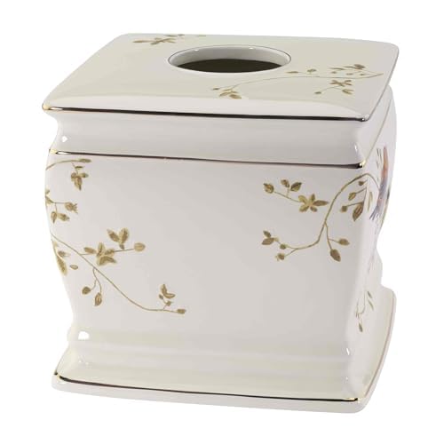 Avanti Linens Decorative Tissue Box Cover - Nature Inspired Home Decor for Countertops, Gilded Birds Collection | Perfect for Living Room, Bedroom & Bathroom Décor