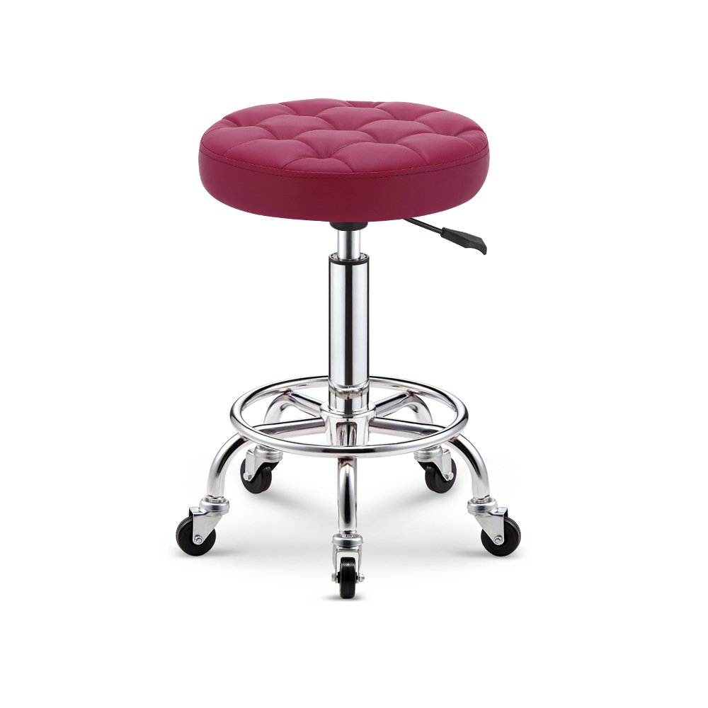 WURE Simple Lattice Bar Chair - Pink Spa Salon Chair for Massage, Manicure & Pedicure | Comfortable Stool for Nail Technicians, Beauty Salons & Home Use