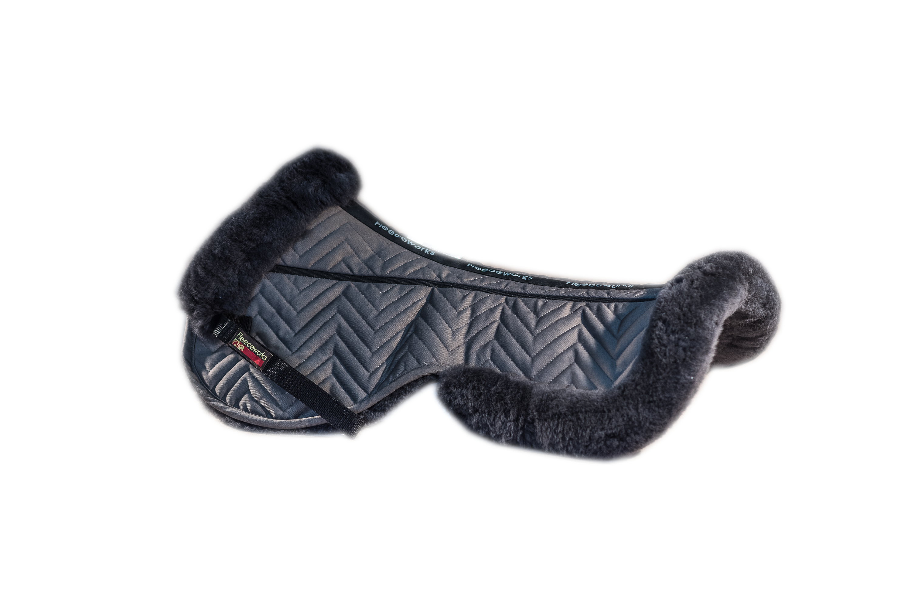 FXK Technology Sheepskin Halfpad with Rolled Edge - All Purpose Saddle Pad for English & Western Riding - Perfect for Training, Shows & Trail Riding