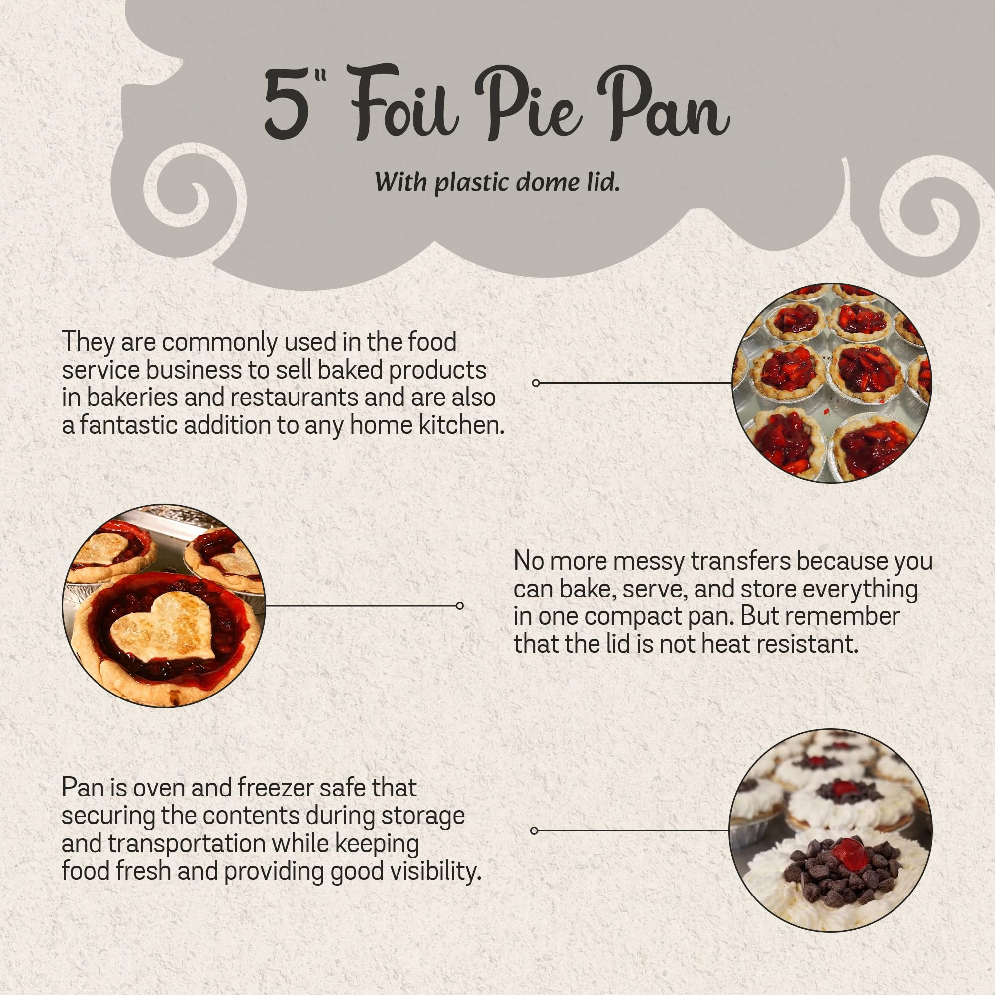 KitchenDance 5 Inch Mini Pie Tins with Lids - Premium Aluminum Pie Pans for Baking Pies, Tarts, Cobblers & Cakes - Reusable Non-Stick Bakeware for Professional & Home Kitchens (500 Pack, Silver) - Perfect for Holiday Baking, Potlucks & Dessert Parties